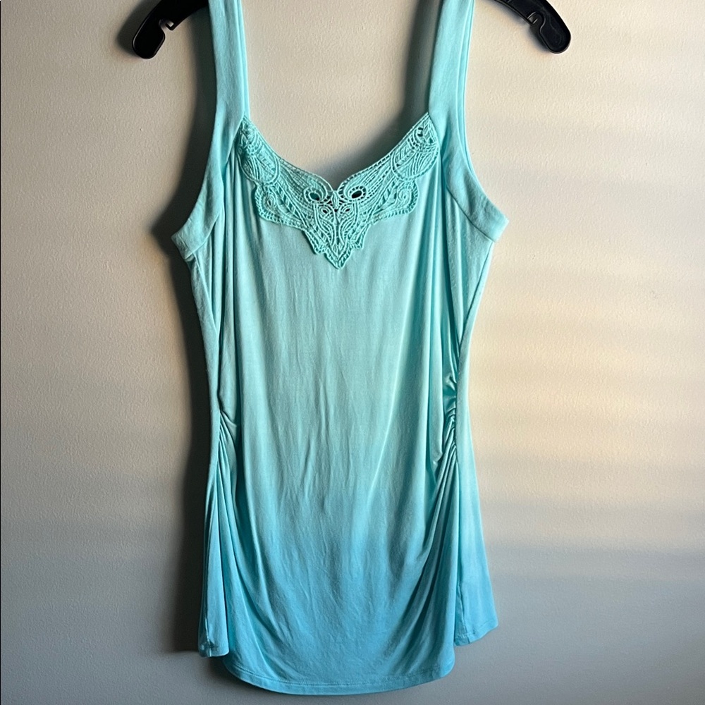 White House Black Market Aqua Lace Chemise